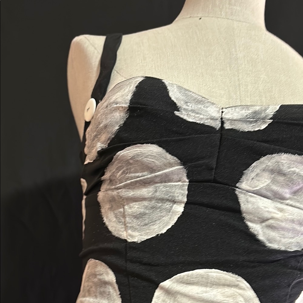 Black and White A-Line Cocktail Dress - preloved - Picture 2 of 8